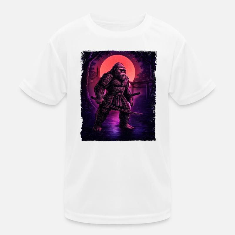 Samurai Bigfoot Kryptid Sasquatch Yeti Jäger Kinder Funktions-T-Shirt