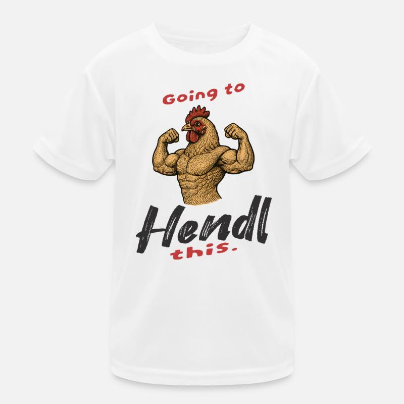 Strong chicken motif for motivation Kids Functional T-Shirt