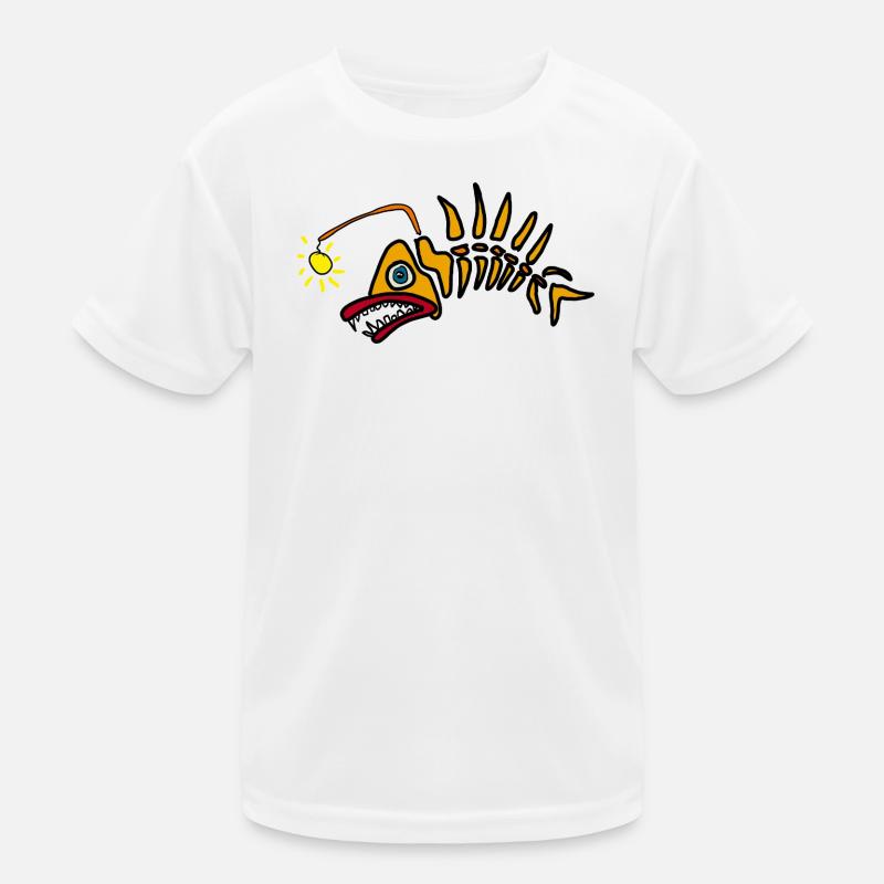 Skelettfisch mit Sonnenakzent Kinder Funktions-T-Shirt