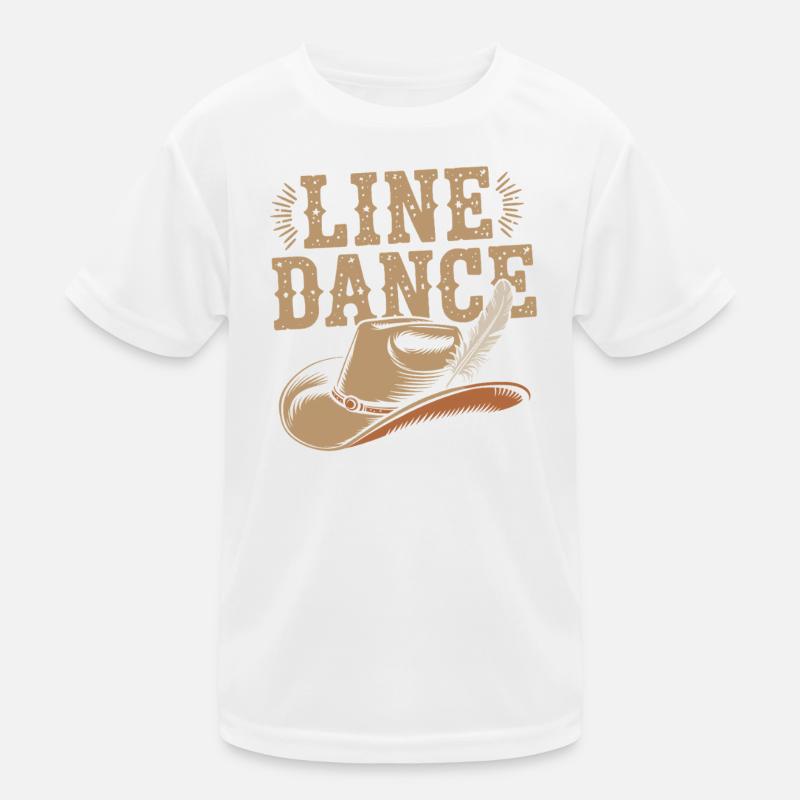 Conception de danse en ligne de cow-boy occidental T-shirt sport Enfant