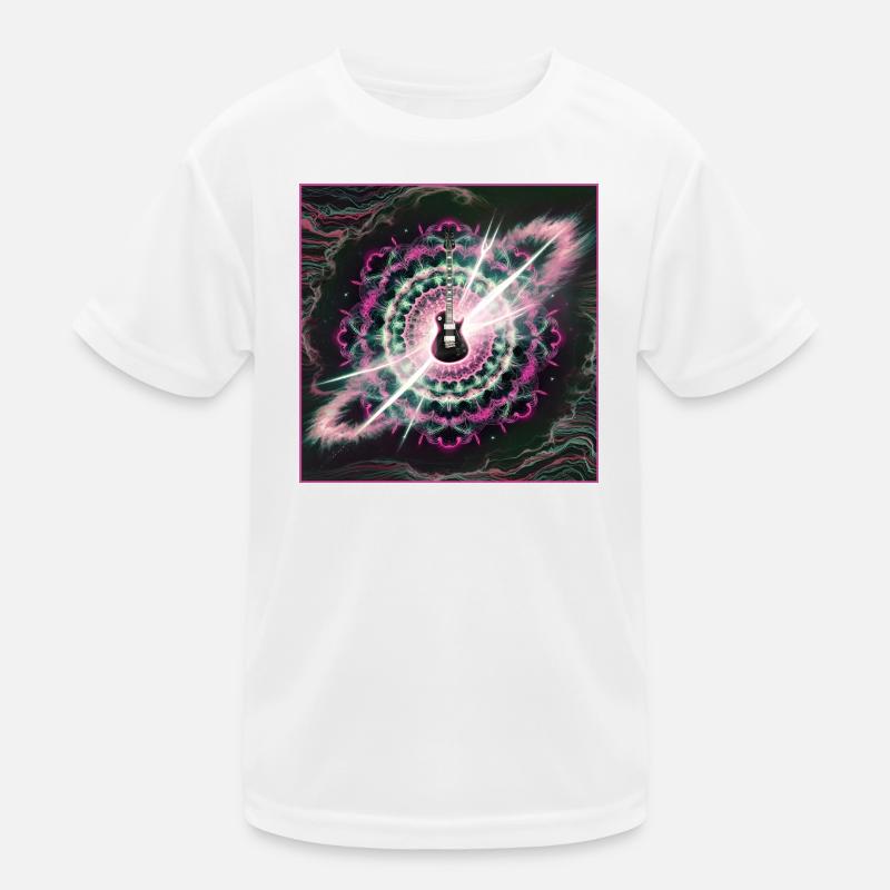 Neon Cosmic Guitar Explosion Kids Functional T-Shirt