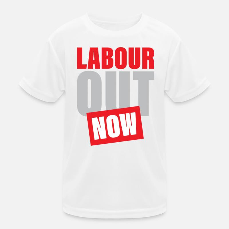 Labour Out Now Bold Protest Design - Kids Functional T-Shirt - white
