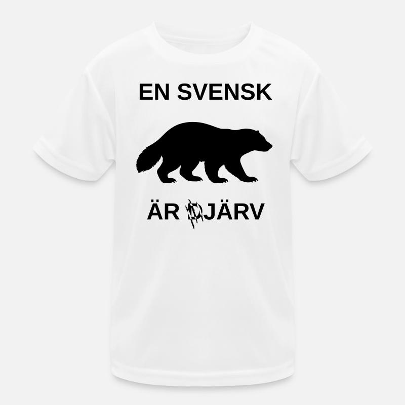 A Swede is järv (bold) (pun) (silhouette) 🇸🇪 Kids Functional T-Shirt