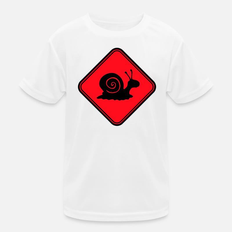 Snail Danger Caution Sign Warning Kids Functional T-Shirt