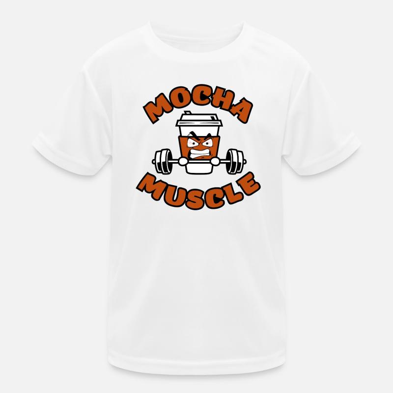 Caffeine training – Power Coffee - Kids Functional T-Shirt - white