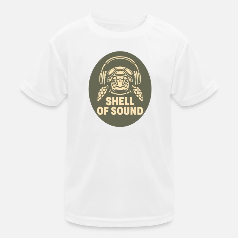 Turtle mit Kopfhörer Kinder Funktions-T-Shirt