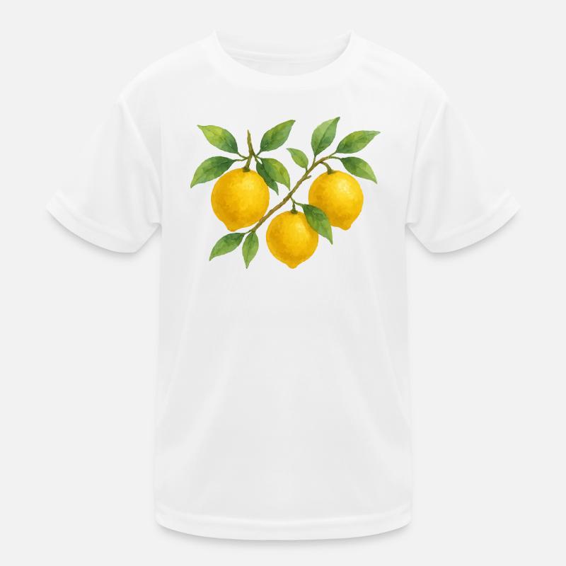 Branche de citron aquarelle design T-shirt sport Enfant