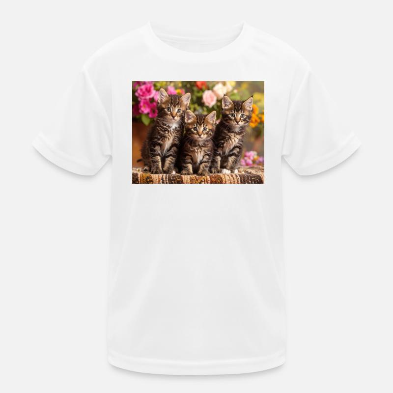 Aimée trio de chatons tachetés en fleurs T-shirt sport Enfant