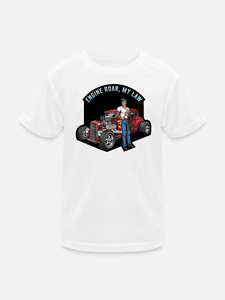 Hot engine and rebellious style - Kids Functional T-Shirt - white - Front