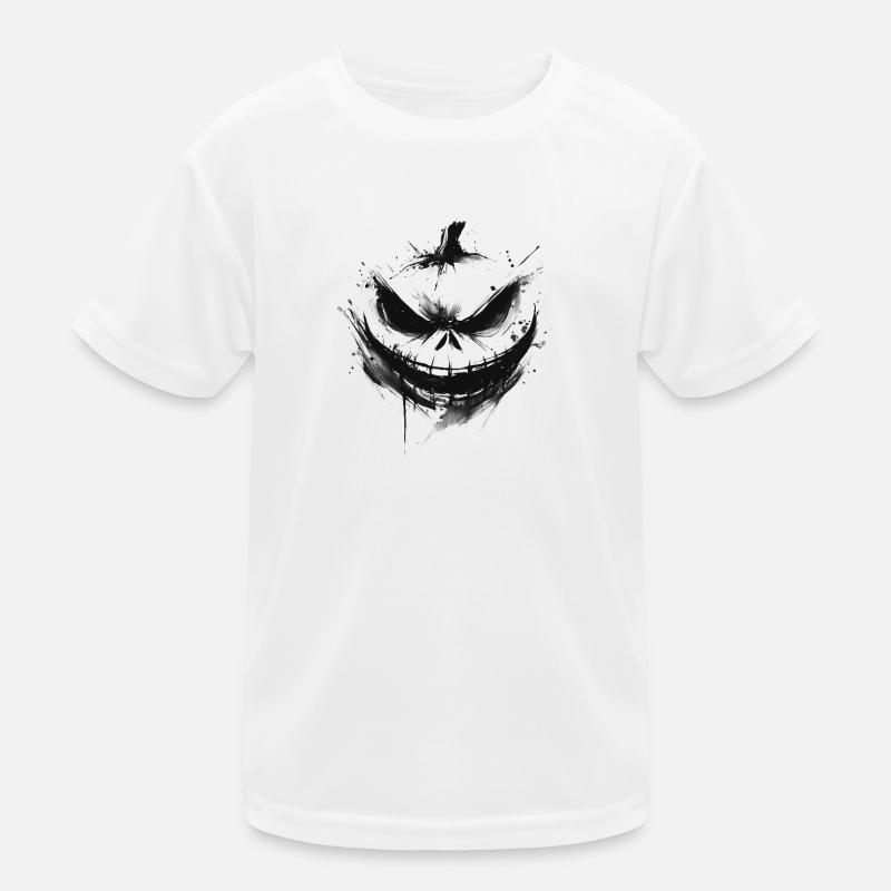 Düstere Gesichtssilhouette mit Lächeln Kinder Funktions-T-Shirt