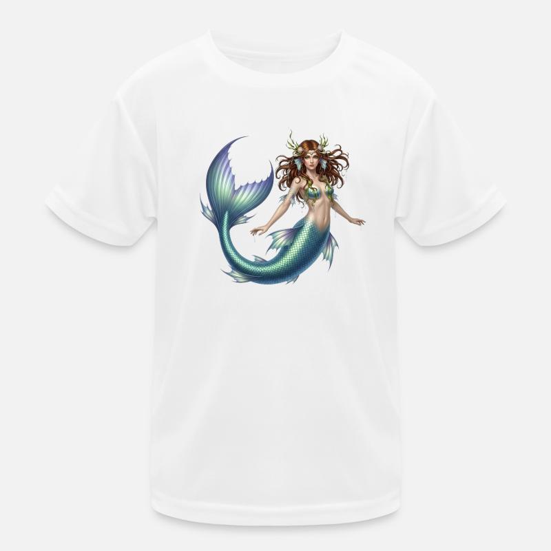 Sea nymph with scaly fin Kids Functional T-Shirt