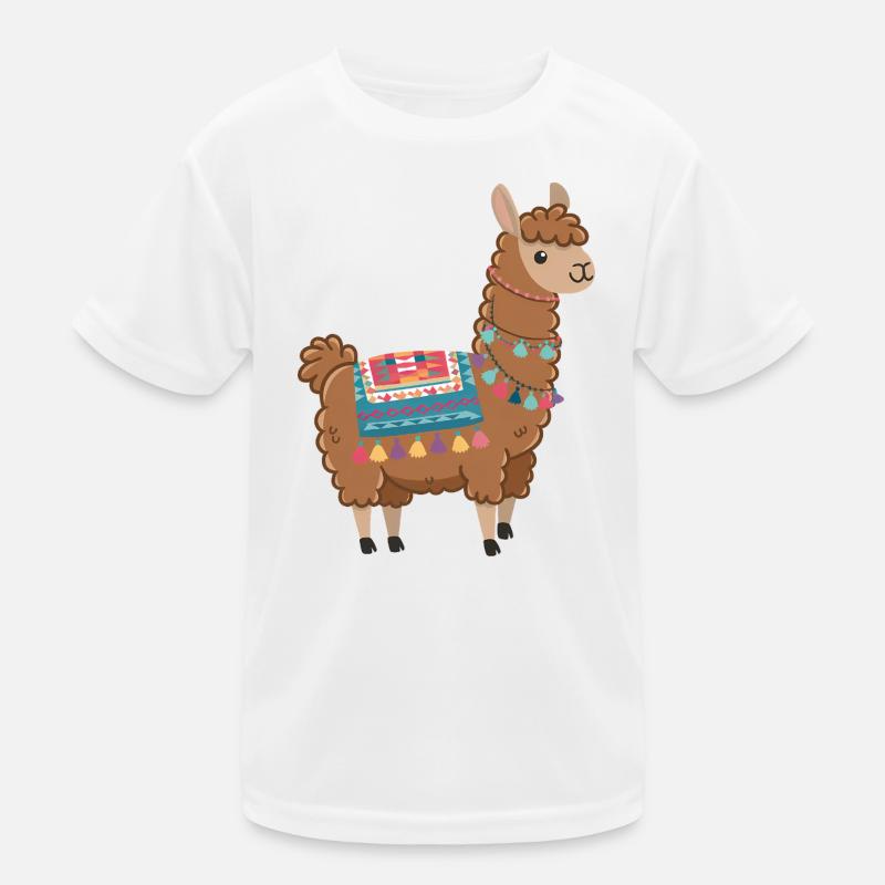 Buntes Boho-Lama Kinder Funktions-T-Shirt