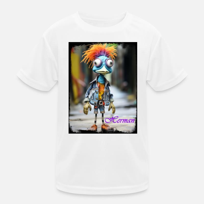 Breloque oiseau colorée avec un accent punk T-shirt sport Enfant