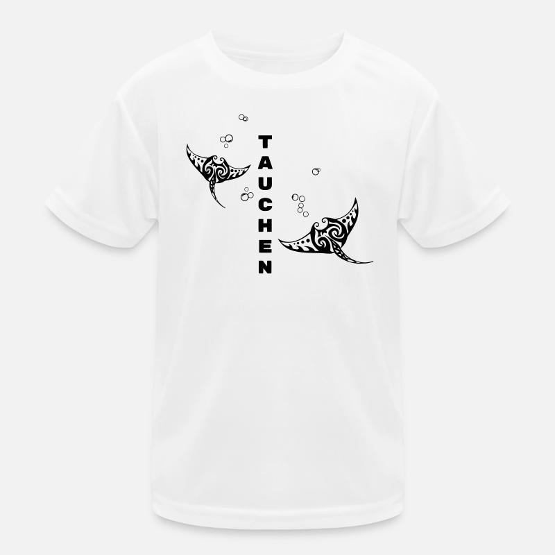 Plongée – Tribal Manta Rays Design T-shirt sport Enfant