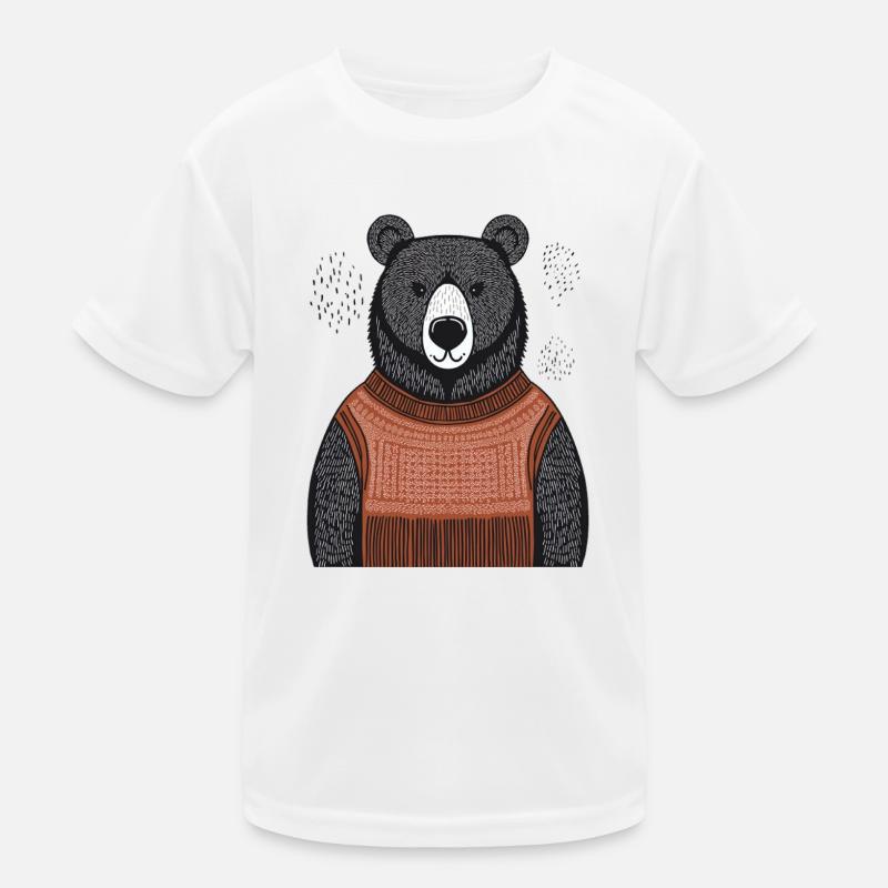 Gemütlicher Bär Kinder Funktions-T-Shirt
