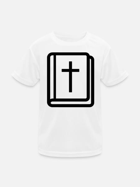 Bibel - Kinder Funktions-T-Shirt - Weiß - Vorne