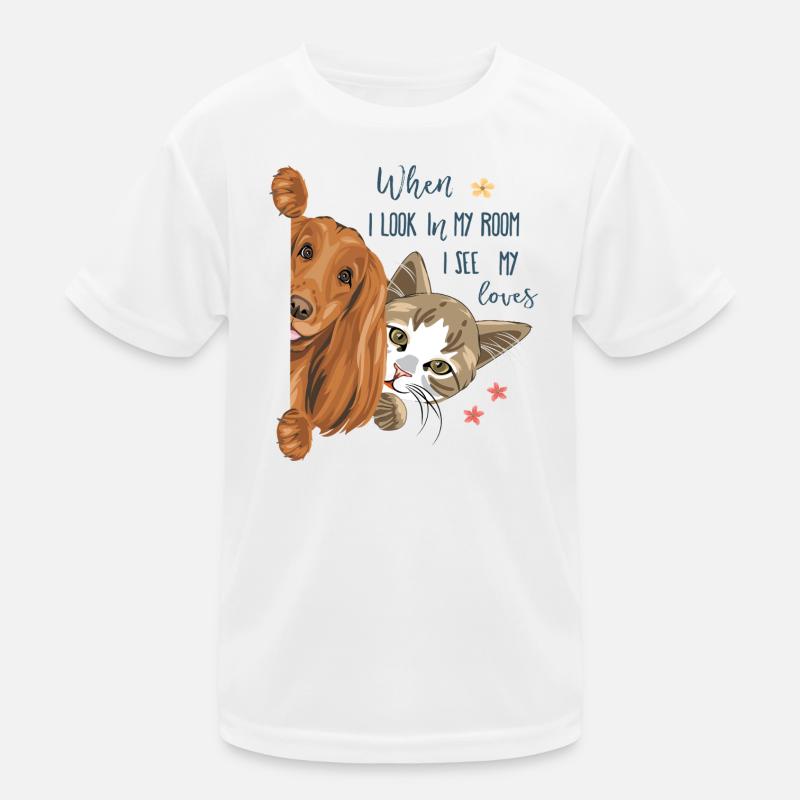Hund und Katze  Kinder Funktions-T-Shirt