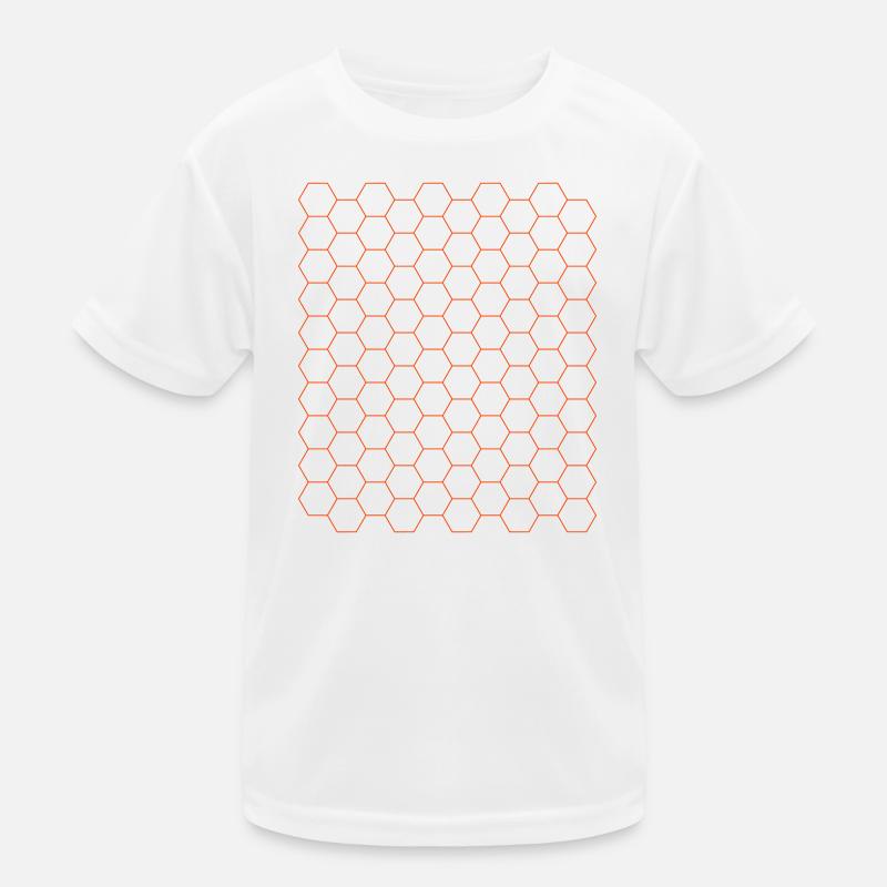 Futuristic Hexagon Pattern Design Kids Functional T-Shirt