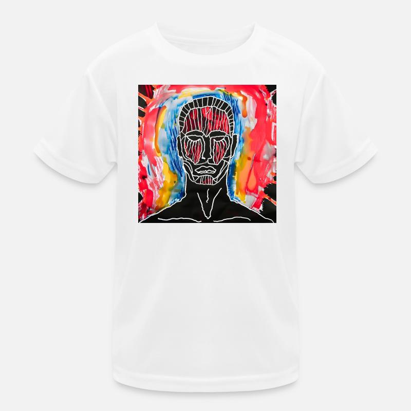 Abstraktes Porträt in leuchtenden Farben Kinder Funktions-T-Shirt