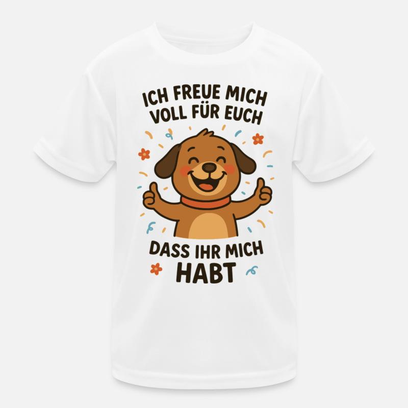 Chien joyeux avec message T-shirt sport Enfant