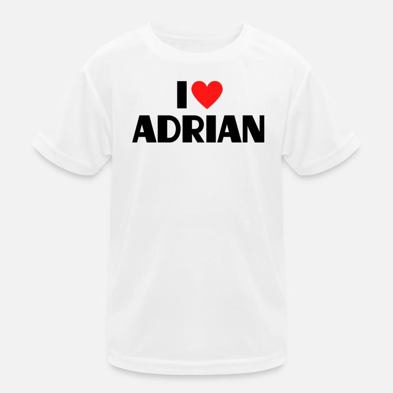 I love Adrian Rotes Herz Liebe Fan Geschenk Kinder Funktions-T-Shirt