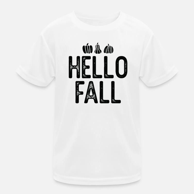 Spring Text and Pumpkins in Minimalist Style Kids Functional T-Shirt