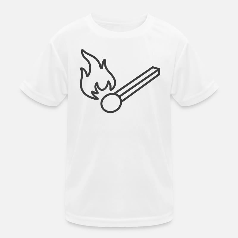 Burning Matchstick Line Icon Kids Functional T-Shirt