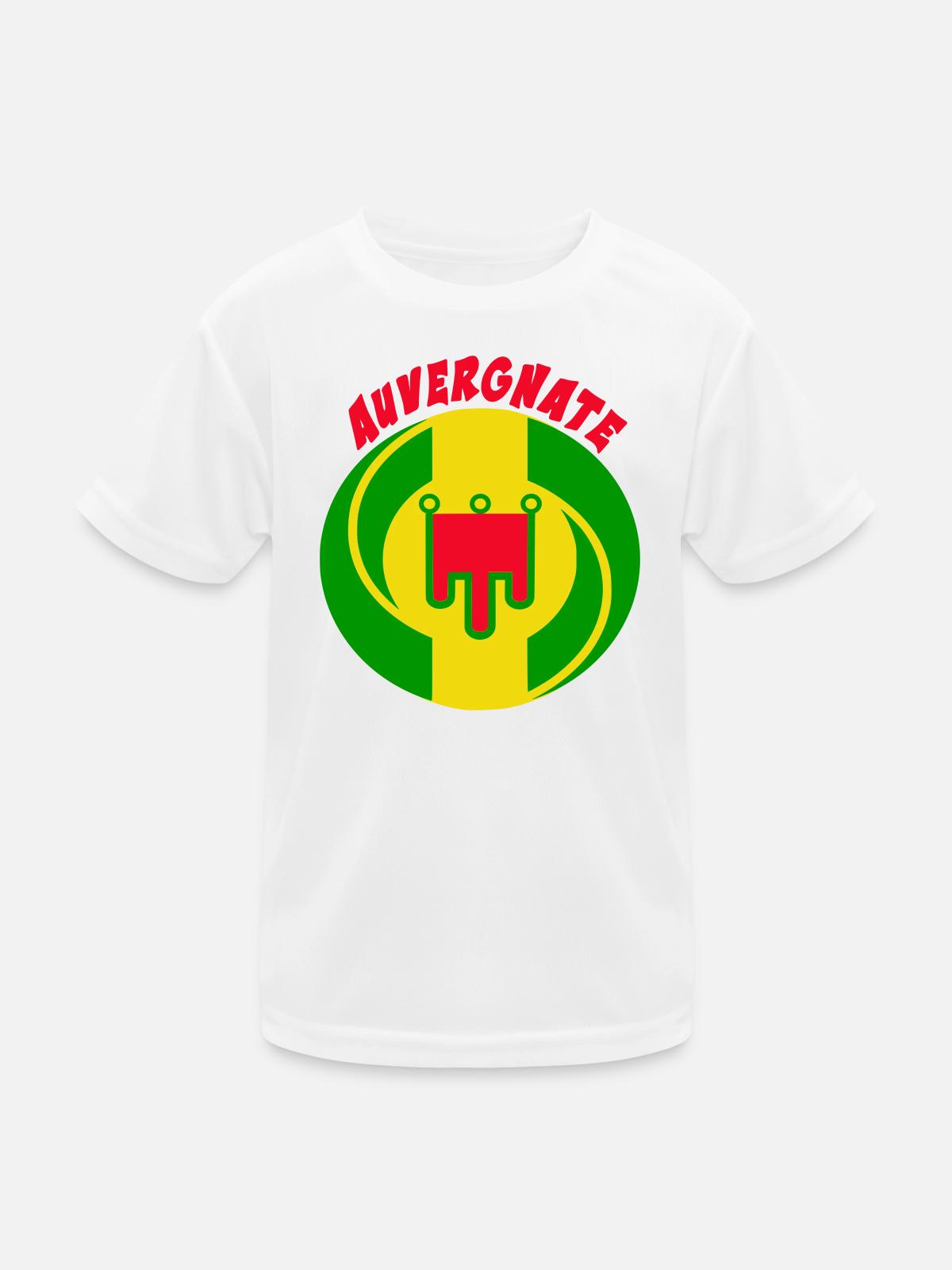 Auvergne - Kinder Funktions-T-Shirt - Weiß - Vorne