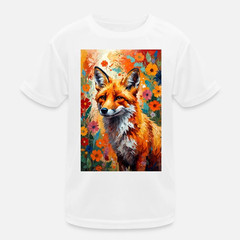 Fleurs de renard abstraites, cadeau pour amoureux des renards T-shirt sport Enfant