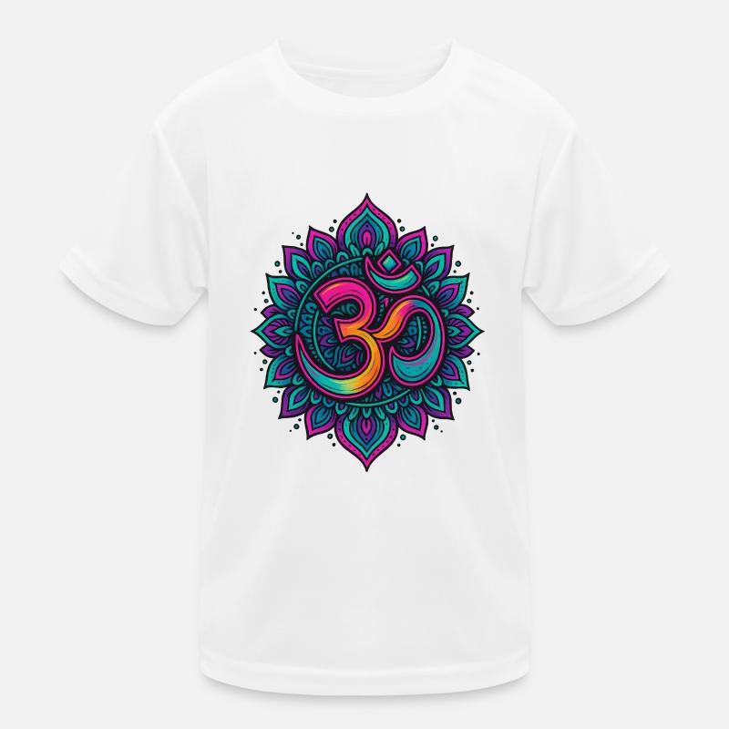 Psychedelic Om Goa Mandala Kids Functional T-Shirt