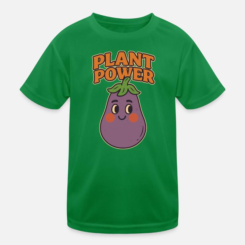 Playful eggplant with a message Kids Functional T-Shirt