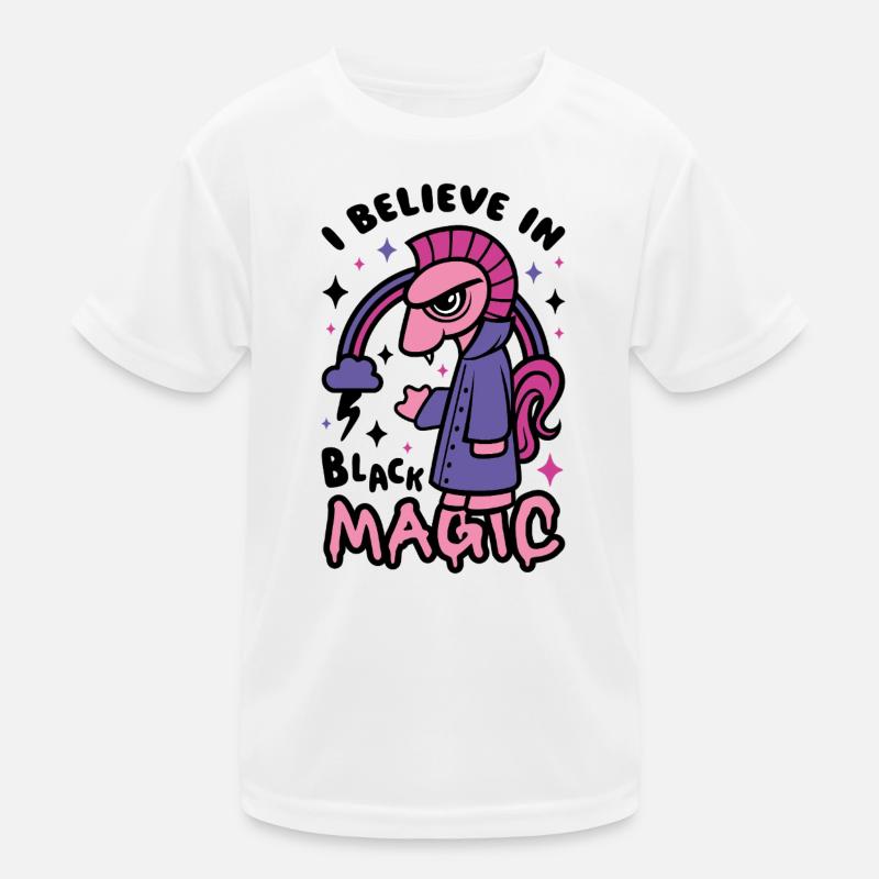 Grumpy Dark Pony Believes in Black Magic Kids Functional T-Shirt