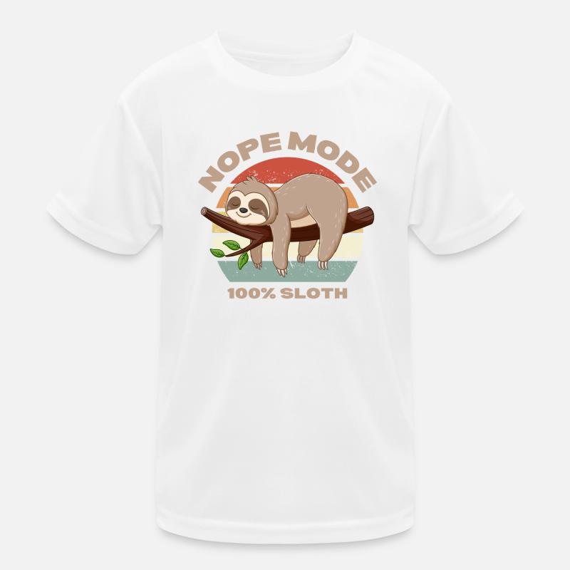 Nope Mode for All Sloths Kids Functional T-Shirt