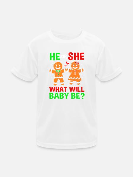 Werdende Mama Weihnachten Gender Reveal - Kinder Funktions-T-Shirt - Weiß