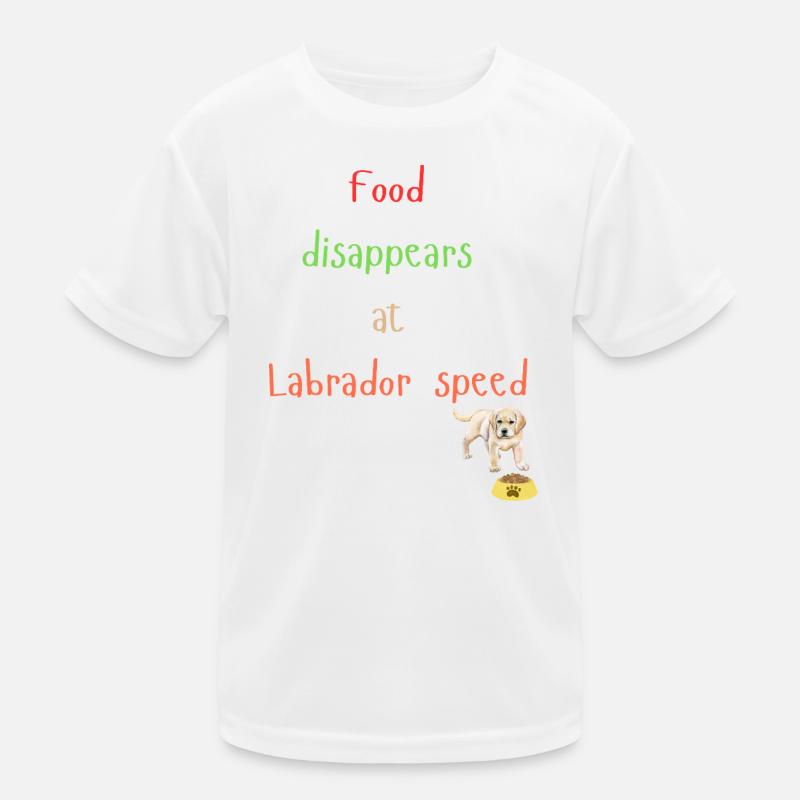 Labrador Essen Verschwinden Verspieltes Design Kinder Funktions-T-Shirt