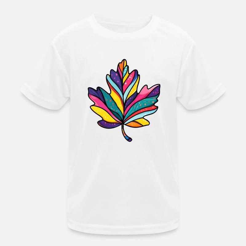 Maple Leaf Colorful Kids Functional T-Shirt