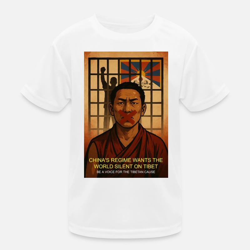 Tibet Justice Protest Artwork Kids Functional T-Shirt
