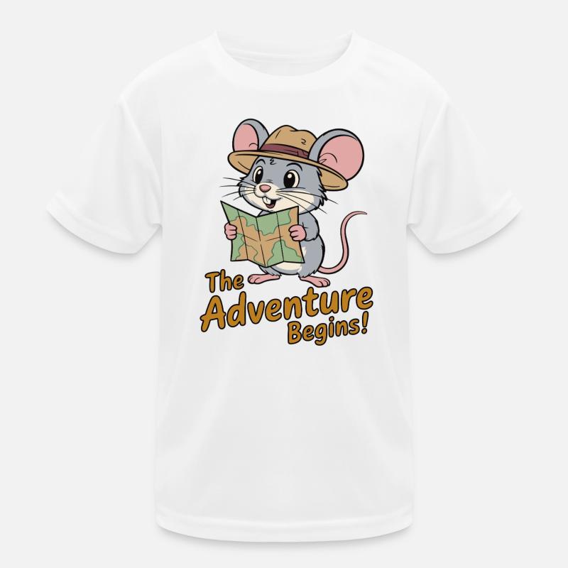 Whimsical Mouse Explorer Design Kids Functional T-Shirt