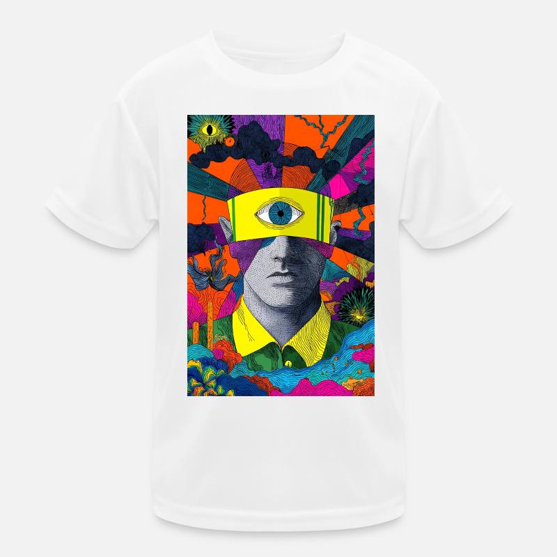Visionäres Gesicht mit hypnotischem Blick Kinder Funktions-T-Shirt