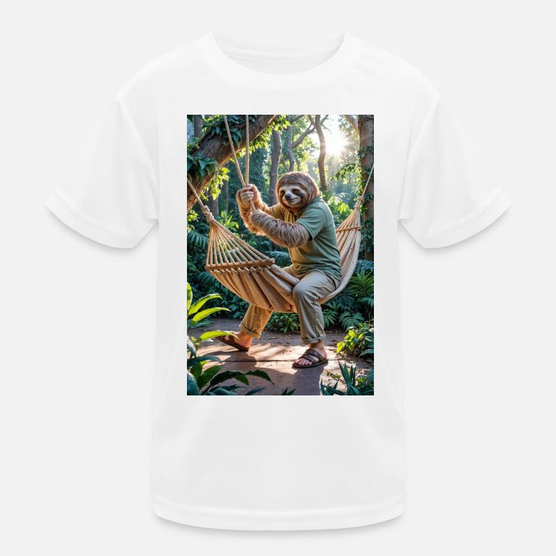 Humanoid Sloth in the Rainforest Kids Functional T-Shirt