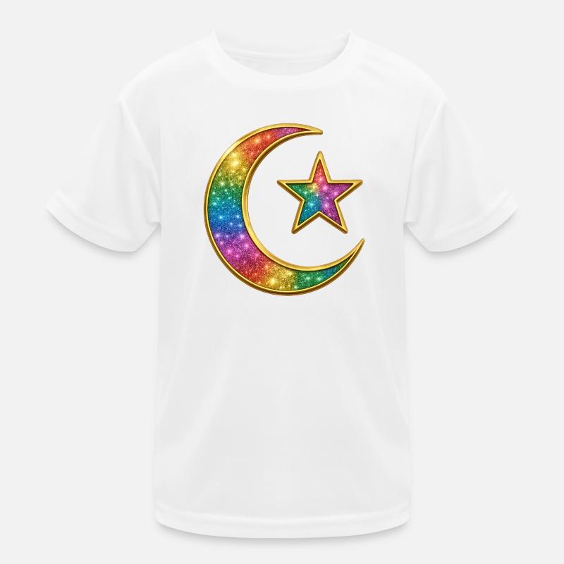 Galaxy Moon and Star - Islamic Crescent Kids Functional T-Shirt