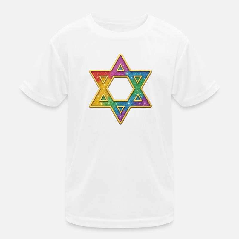 Regenbogen Stern Dekor Kinder Funktions-T-Shirt