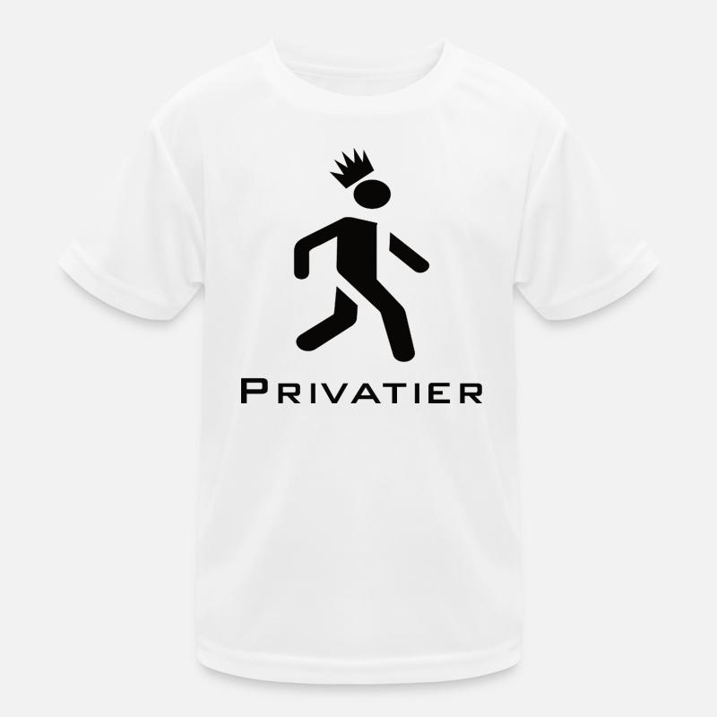 Privatier - Runner mit Krone Design schwarz Kinder Funktions-T-Shirt