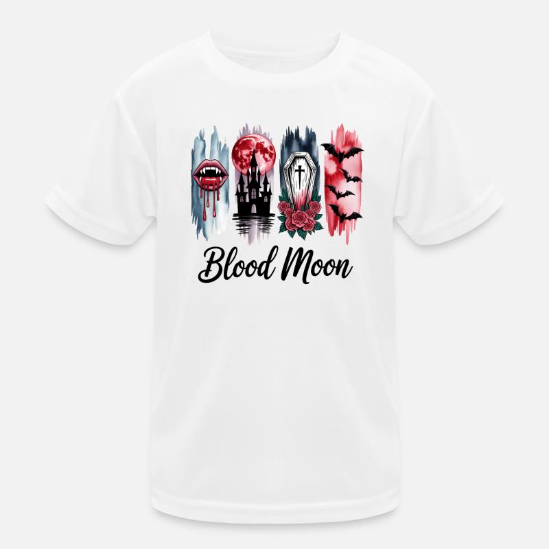 Blutmond 4 ScheibenGothic Halloween Motiv Kinder Funktions-T-Shirt