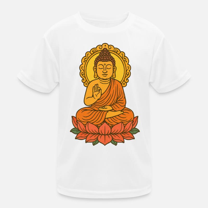 Bouddha méditatif sur lotus T-shirt sport Enfant