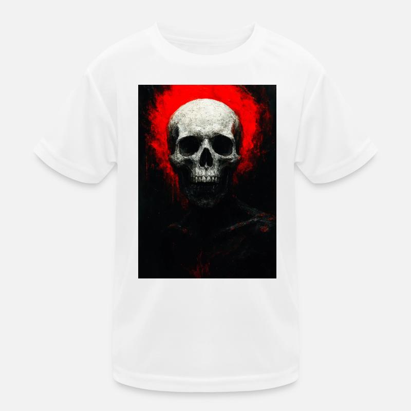 Schädel in roter Glut Kinder Funktions-T-Shirt