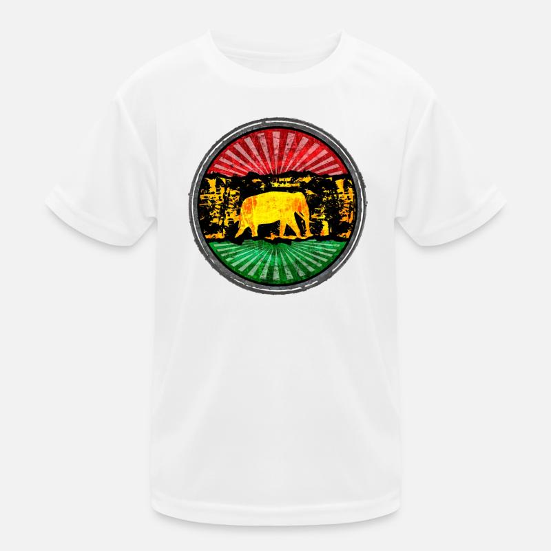 Motif éléphant avec symbole reggae T-shirt sport Enfant