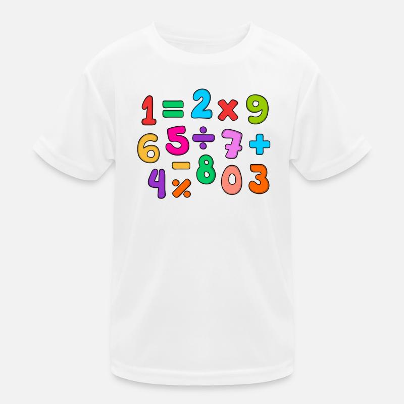 Tag der ZahlenRegenbogen-Design mit mathematischen Zahlen Kinder Funktions-T-Shirt