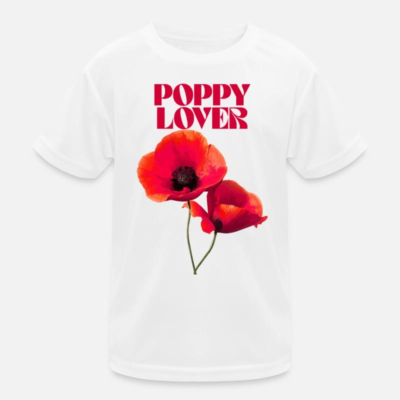 Poppy Lover Blumendesign Kinder Funktions-T-Shirt