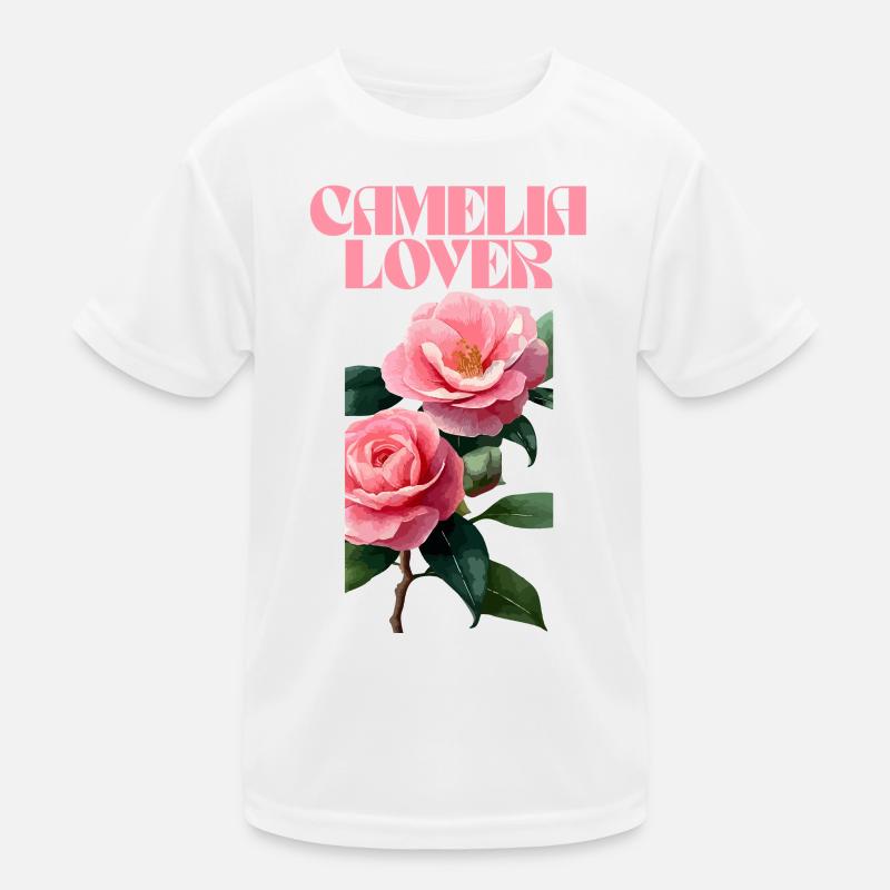Camelia Lover Typographie florale Design T-shirt sport Enfant